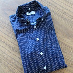 Frank & Oak Men's Navy Polka Dot Shirt - MED